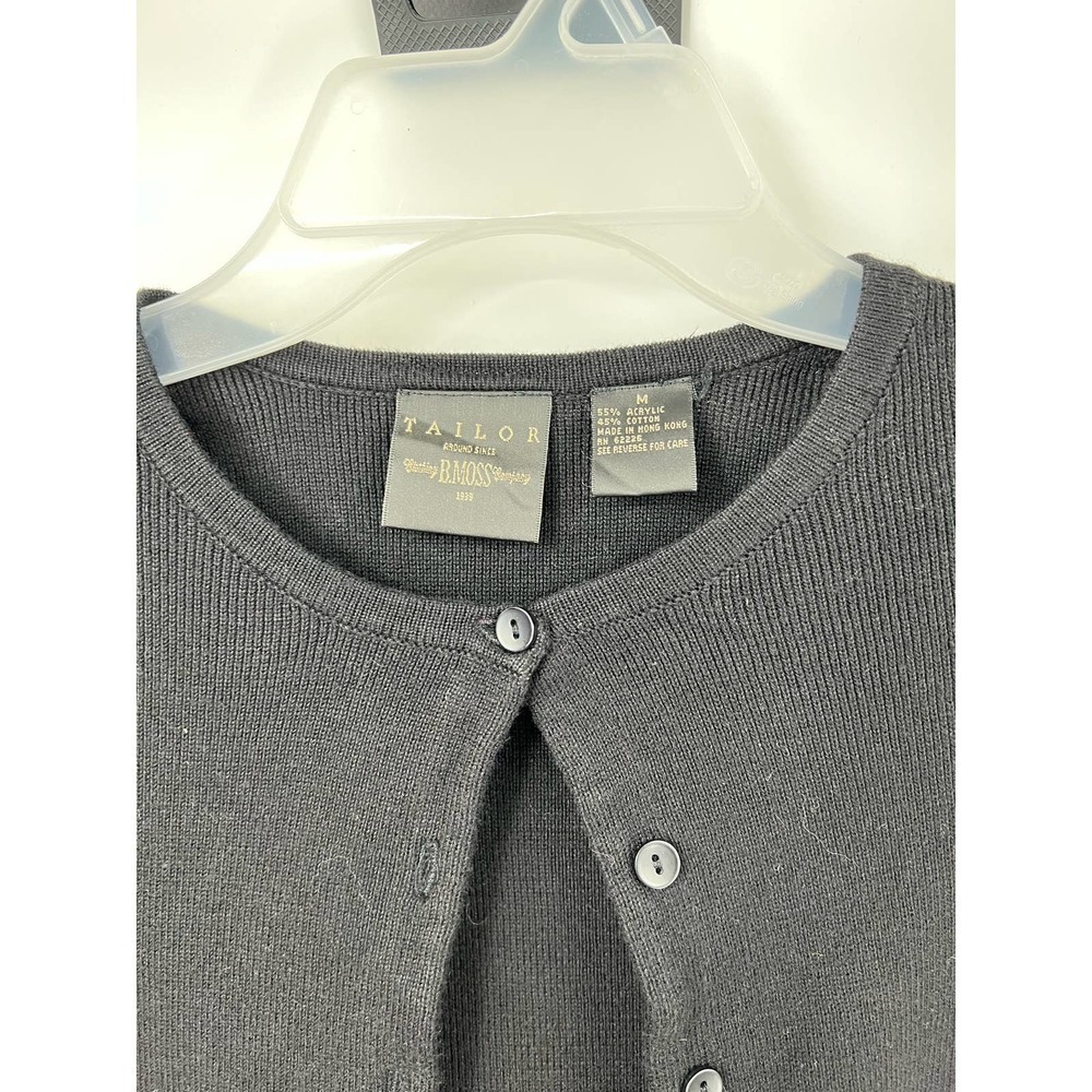 Taylor‎ Clothing B MOSS Company Black Sweater Size M - Picture 2 of 3